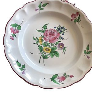 Luneville France Old Strasbourg 12" Rose Buttercups Design Serving Dish Plate